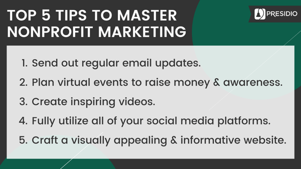 Graphic - Tips for Nonprofit Marketing